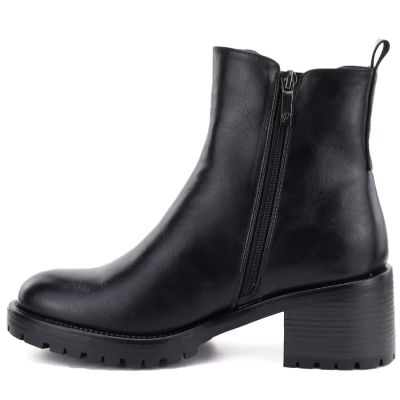 3. Botki damskie sztyblety na klocku ocieplane czarne Potocki SZ12742