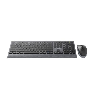 2. GEMBIRD BEZPRZEWODOWY ZESTAW KLAWIATURY + MYSZ DUAL MODE, 2.4 GHZ + BT, SLIM, UKŁAD US, KOLOR CZARNY