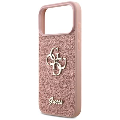 6. Etui Guess Fixed Glitter Big 4G na iPhone 17 Pro Max - różowe
