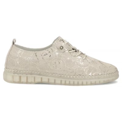 2. Skórzane półbuty na gumki beżowe Filippo DP7810