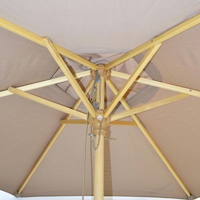 17. PARASOL OGRODOWY DREWNIANY 250CM SKŁADANY PIASKOWY