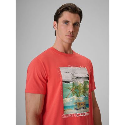 4. T-shirt regular z nadrukiem męski 4F 4FRSS26TTSHM4304-63S