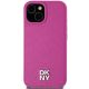 3. Etui DKNY Leather Pattern Metal Logo MagSafe na iPhone 15 / 14 / 13 - różowe