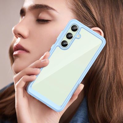 3. Etui silikonowe Outer Space Case z żelową ramką do Samsung Galaxy S24 FE - niebieskie