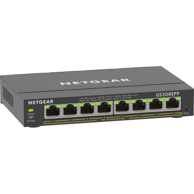 4. Switch Netgear GS308EPP-100PES 8p PoE 123W (PoE+: 8p) Unmanaged Gigabit