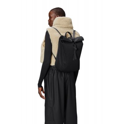 4. Plecak Rains Rolltop Rusksack Mesh Mini Black W3 13350 01