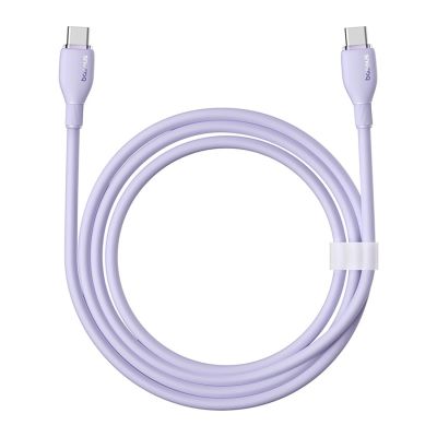 5. Kabel Baseus Pudding 100W USB-C - USB-C 2m - fioletowy