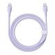 5. Kabel Baseus Pudding 100W USB-C - USB-C 2m - fioletowy