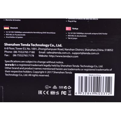 6. Switch Tenda TEG1016D (16x 10/100/1000Mbps)