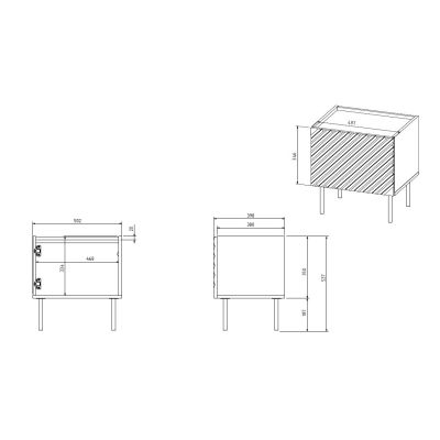 3. Szafka nocna ONDA 2szt. 50x40x54 czarny