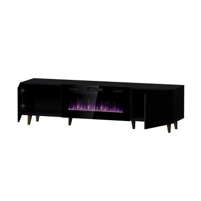 3. Szafka RTV PAFOS EF z kominkiem elektrycznym 180x42x49 czarny mat