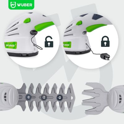 6. Akumulatorowy trymer 2w1 do żywopłotu i trawy 7,2V cięcie 120mm USB-C W23320 WUBER