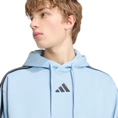 4. Bluza męska adidas Essentials 3-Stripes Fleece Hoodie błękitna KY4170