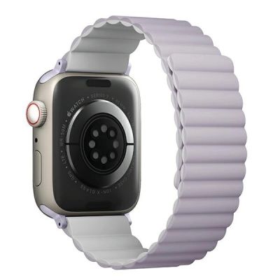 3. Pasek Uniq Revix na Apple Watch 1/2/3/4/5/6/7/8/SE/SE2/Ultra 42/44/45/49mm - liliowo-biały