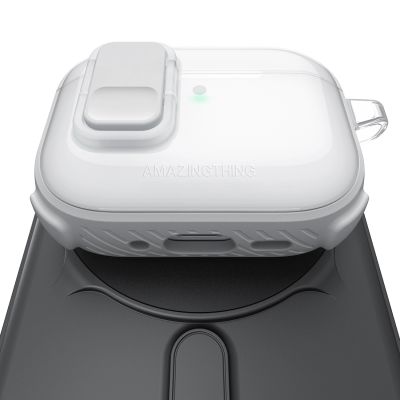 14. Etui AMAZINGTHING Titan Pro Mag Case Clear do AirPods Pro 3 - białe