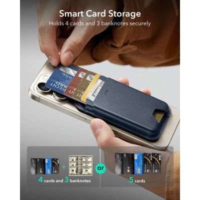 3. Portfel magnetyczny ESR Classic RFID Magnetic Wallet MagSafe na telefon - granatowy
