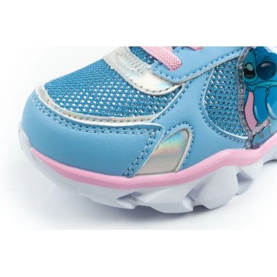 6. Leomil buty sportowe dziecięce sneakersy Stitch lekkie na rzep LED niebieskie