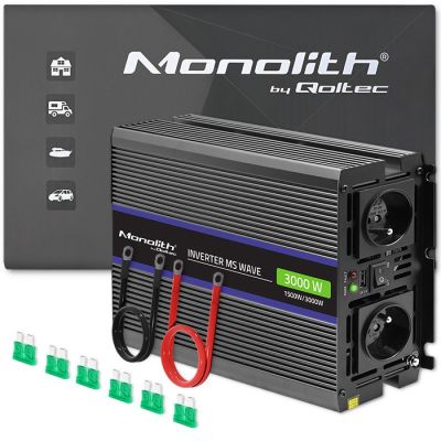 2. Qoltec Przetwornica napięcia Monolith 3000 MS Wave | 12V na 230V | 1500/3000W | USB
