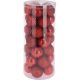 44. BOMBKA DEKORACYJNA PLASTIKOWA 6CM SET 35 SZT CZERWONA