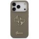 3. Etui Guess Silicone Big 4G Script na iPhone 17 Pro - brązowe