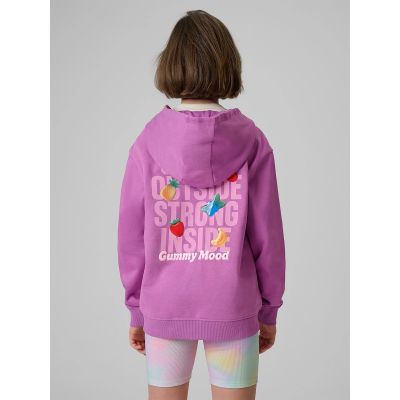 2. Bluza dresowa loose z kapturem dziewczęca 4F 4FJRSS26TSWSF2902-51S