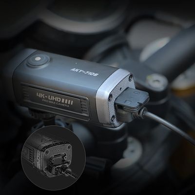 14. Kamera sportowa AKEEYO AKY-710S wideorejestrator 4K na kierownicę motocykl - czarna