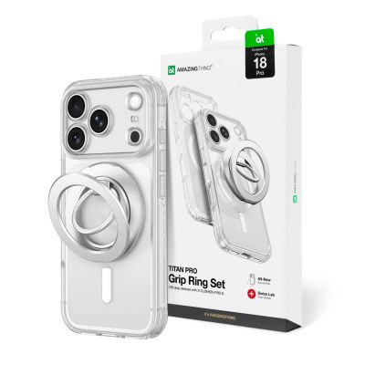 Etui AMAZINGTHING Titan Pro Lens Ring Set na iPhone 18 Pro z osłoną aparatu i ringiem magnetycznym kompatybilne z MagSafe - przezroczyste
