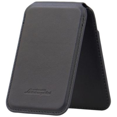 7. Portfel magentyczny Lamborghini D1 Genuine Leather MagSafe na telefon - czarno-zielony