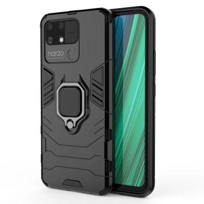 13. Ring Armor pancerne hybrydowe etui pokrowiec + magnetyczny uchwyt Realme Narzo 50A czarny