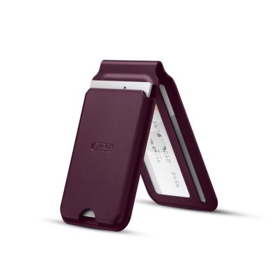 3. Portfel magnetyczny Tech-Protect MagWallet Stand MagSafe na telefon - burgundowy
