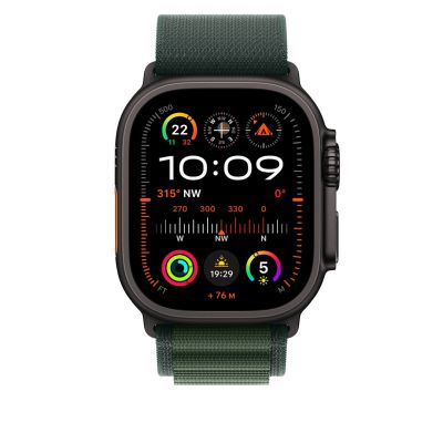3. Pasek Apple Watch Alpine Loop Armband für Watch Ultra 49mm Dunkelgrün / Titan schwarz (S)