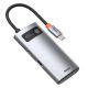 7. Baseus Metal Gleam 4w1 wielofunkcyjny HUB USB Typ C - USB Typ C Power Delivery 100 W / HDMI 4K 30 Hz / USB 3.2 Gen 1 / USB 2.0 (CAHUB-CY0G)
