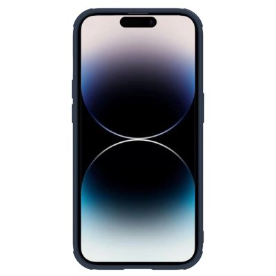 4. Nillkin Textured S Case etui iPhone 14 Pro pancerny pokrowiec z osłoną na aparat niebieski