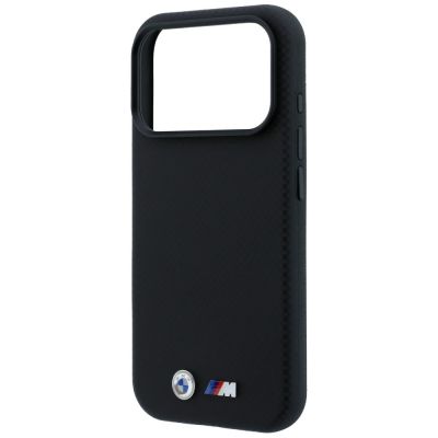6. Etui BMW M Quadrille Kevlar Metal Logo MagSafe na iPhone 17 Pro / 18 Pro - czarne