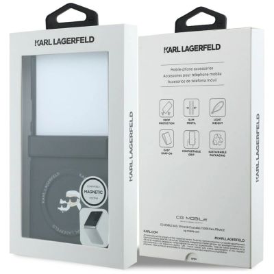 8. Etui Karl Lagerfeld Karl&Choupette Pins MagSafe na Samsung Galaxy Z Flip 8 - czarne
