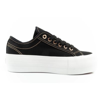 13. Lee Cooper buty sportowe damskie trampki platforma czarne ze złotym