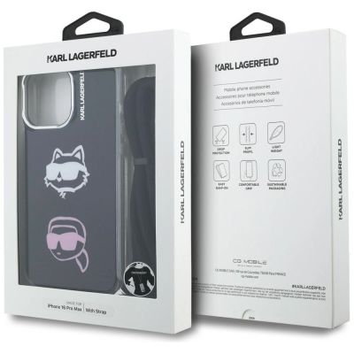 7. Etui Karl Lagerfeld IML Crossbody Karl&Choupette Head na iPhone 16 Pro Max - czarne