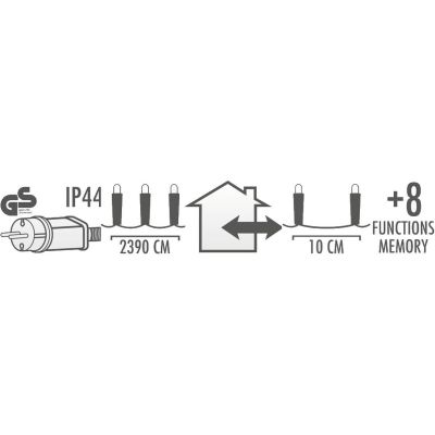 12. LAMPKI DRUCIKI GIRLANDA 240 LED ZIMNY BIAŁY