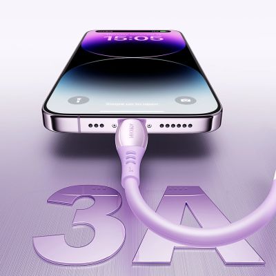 7. Kabel Joyroom S-A59 Vibrant Series 3A USB-A - Lightning 1,2m - fioletowy