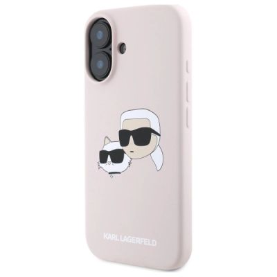 2. Etui Karl Lagerfeld Silicone nauble Heads Print MagSafe na iPhone 16 - różowe