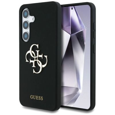 Etui Guess Silicone Big 4G Logo Bottom Script na Samsung Galaxy S25 - czarne