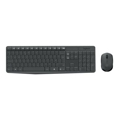 8. Zestaw klawiatura + mysz membranowa Logitech MK235 920-007931 (USB 3.0; kolor szary; optyczna)