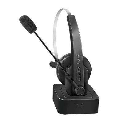 4. LogiLink BT0059 słuchawki/zestaw słuchawkowy Bezprzewodowy Opaska na głowę Biuro/centrum telefoniczne Bluetooth Podstawka do ładowania Czarny