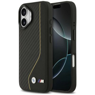 Etui BMW M Carbon Line & Logo MagSafe na iPhone 17 - żółte