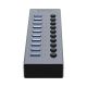 2. Hub Orico BT2U3-10AB 10x USB-A 3.0 z włącznikami - szary