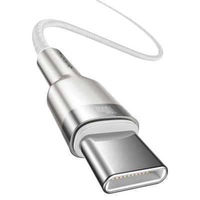 2. Kabel Baseus Cafule Series Metal Data USB-C / USB-C PD QC SCP 100W 5A 1 m - biały