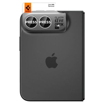 2. Szkło hartowane na aprat Spigen Optik Pro Glas.tR EZ Fit 2-Pack na iPhone Duo - białe