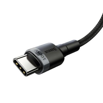 3. Kabel Baseus CATKLF-ALG1 USB-C - USB-C PD QC 100W 5A 2m - szary