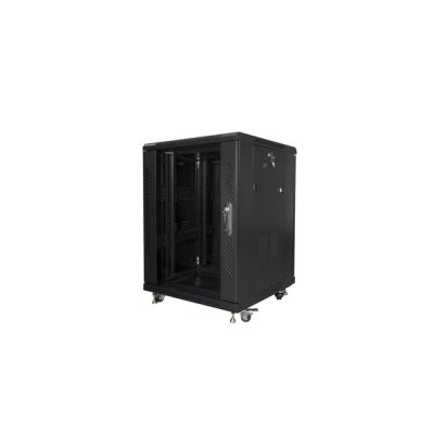 2. Szafa rack Lanberg FF01-6615-12B (15U; 19''; 848mm / 600mm / 600 mm; stojąca; Szklane; 800 kg; kolor czarny)
