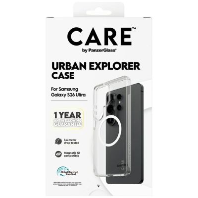 6. Etui CARE by PanzerGlass Urban Explorer Transparent w. White Qi na Samsung Galaxy S26 Ultra - przezroczyste